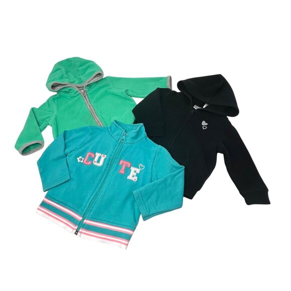 Baby Girls - 2‎ Hoodies &  1Sweatshirt -  Size 12M - Picture 1 of 8